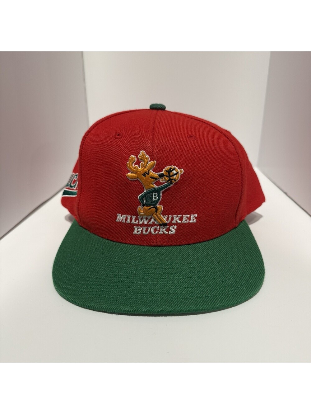 Vintage Milwaukee Bucks Hat Mitchell Ness Bango Mascot Cartoon Snapback Cap Men